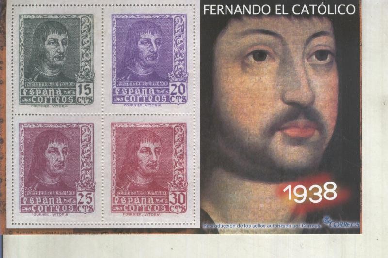 La Guerra Civil Española en sellos de correos: Juego 4 sellos 1938: Fernando el catolico