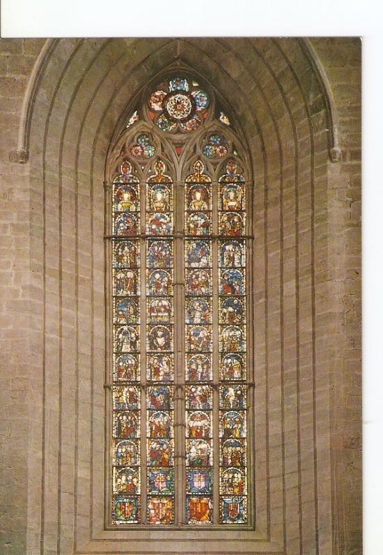 Postal 024806 : Gran ventanal de la fachada de la iglesia.  