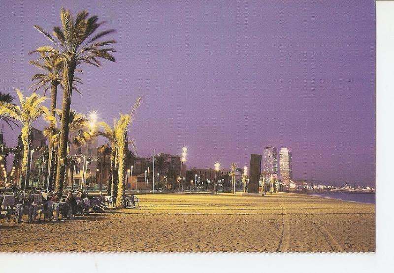 Postal 025760 : Llums de Barcelona. Platja de la Barceloneta  