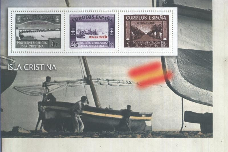 La Guerra Civil Española en sellos de correos: Juego 3 sellos: Isla Cristina