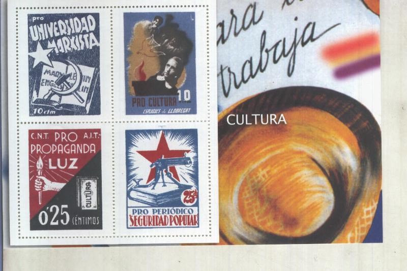 La Guerra Civil Española en sellos de correos: Juego 4 sellos: Cultura
