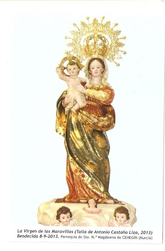 Postal 029903 : La Virgen de las Maravillas (Talla de Antonio Castaño Liza 2013)  