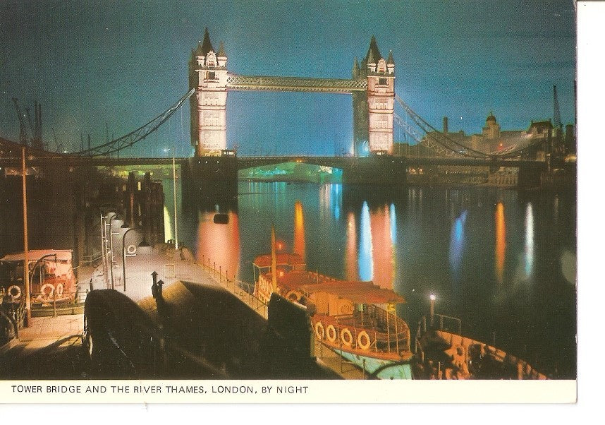 Postal 032739 : Tower Bridge and the River Thames London by night