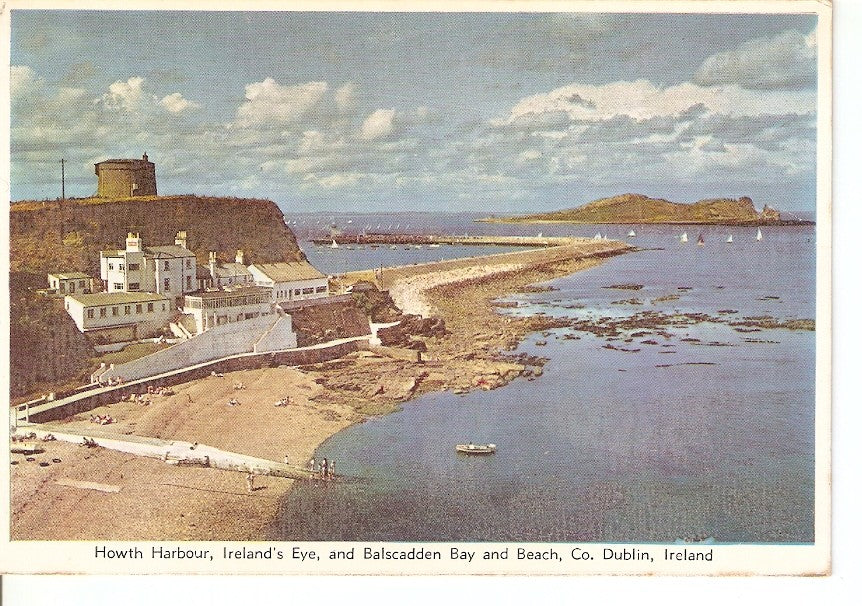 Postal 032749 : Howth Harbour Irelands Eye and Balscadden Bay and Beach Co. Dublin Ireland