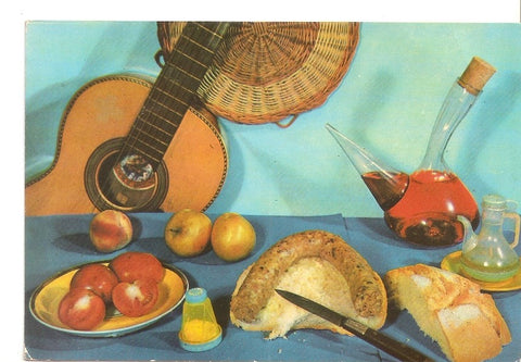 Postal 032812 : España. Plato tipico con tomate y butifarra