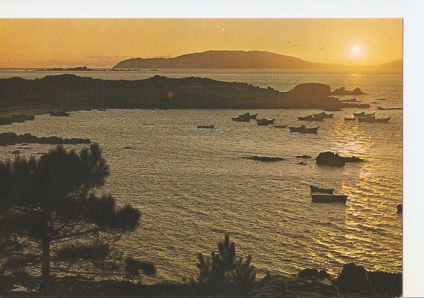 Postal 032834 : Finisterre (La Coruña) puesta del sol