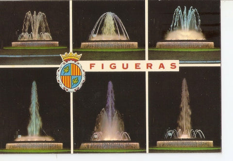 Postal 032853 : Figueras. Varios aspectos de la Fuente Luminosa