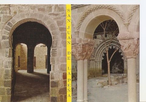 Postal 032864 : San Juan de la Peña Pirineo Aragones. Portada Mozarabe Portada gotica