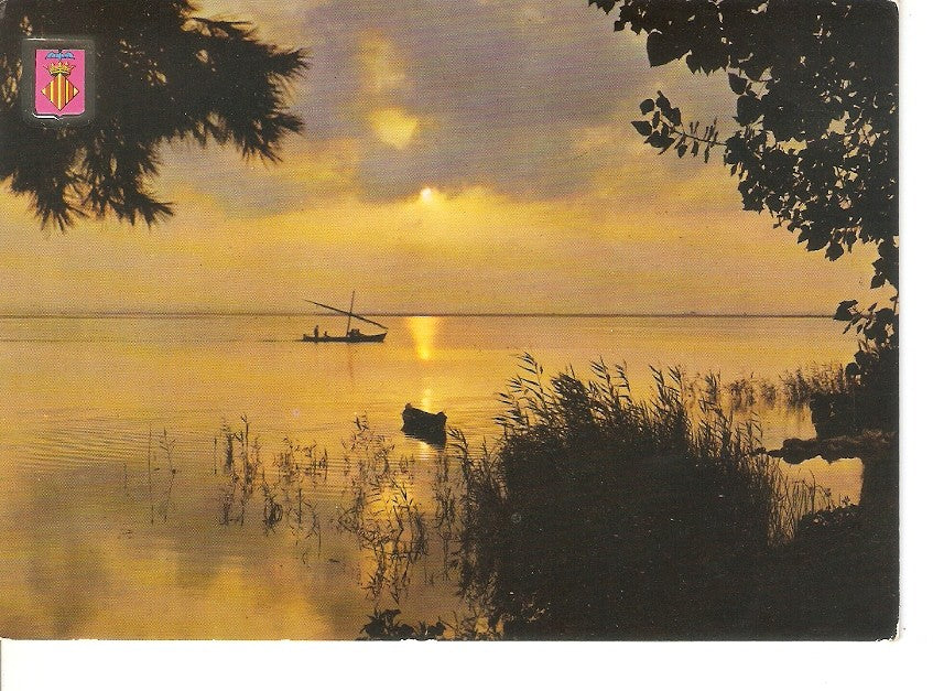 Postal 032887 : Valencia. Atardecer en la Albufera