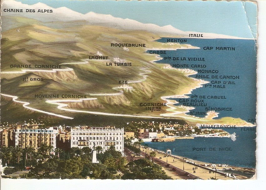 Postal 032959 : Profil et relief de la Cote dAzur de Nice a Menton