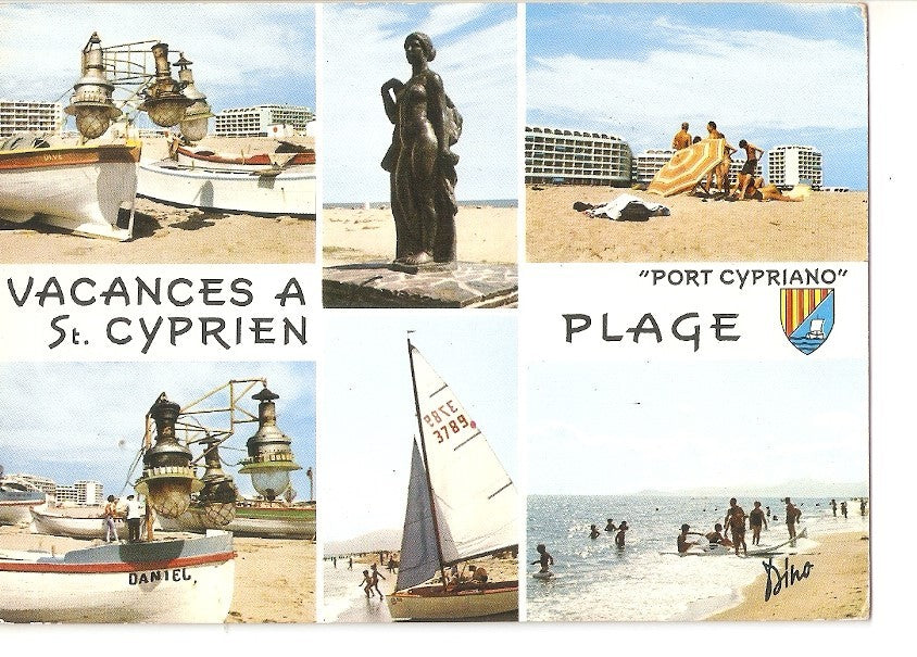 Postal 032970 : Lumiere et Couleurs de la Cote Catalane. Port Cypriano St. Cyprien plage
