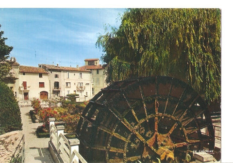 Postal 032990 : Isle 7 Sorgues (Vse). Roue a Aubes du jardin de la Caisse dEpargne