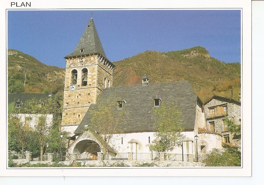 Postal 033048 : Pirineo Aragones Bal de Gistau iglesia de Plan