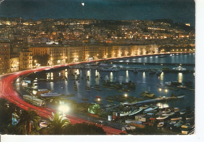 Postal 033091 : Napoli di notte -Mergellina e Via caracciolo