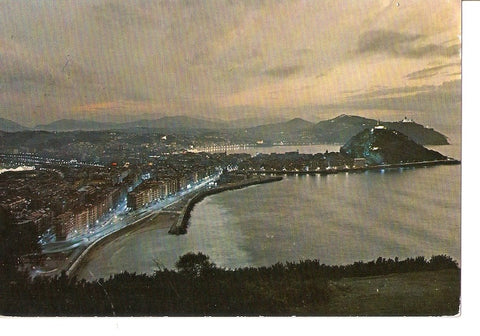 Postal 033180 : San Sebastian. Vista nocturna desde el monte Ulia