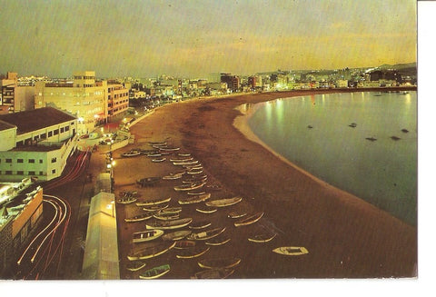 Postal 033224 : Las Palmas de Gran Canaria. Playa de las Canteras de noche