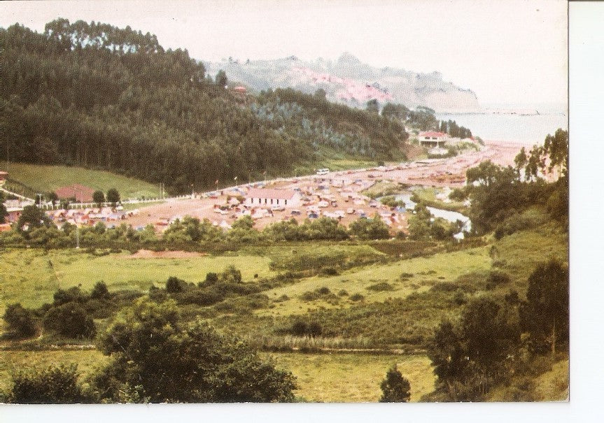 Postal 033245 : Camping Costa Verde. Playa La Griega Colunga Asturias