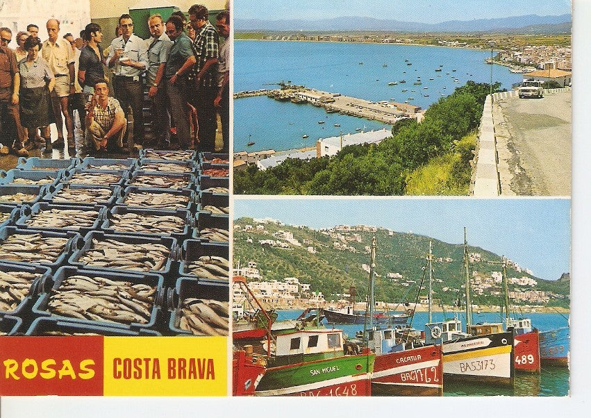Postal 033313 : Rosas (Costa Brava). Lonja y puerto pesquero