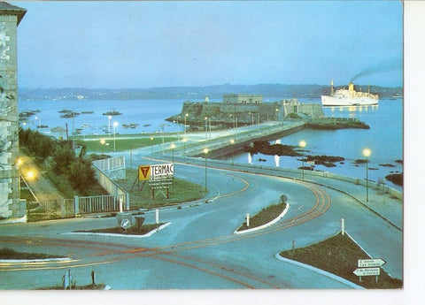 Postal 033321 : La Coruña. Paseo del Parrote y Castillo de San Anton nocturna
