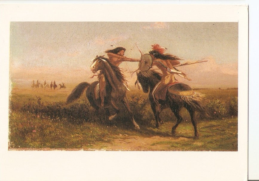 Postal 033380 : Indians Jousting Oil on cavas. William M. Cary