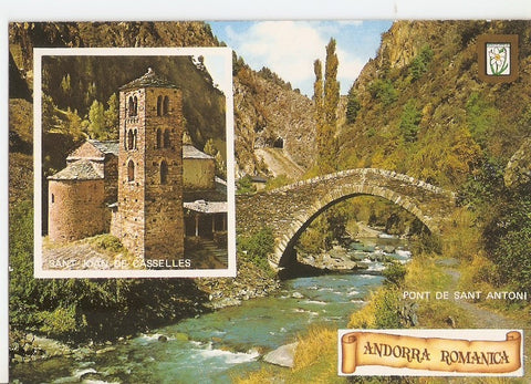 Postal 033419 : Valls dAndorra. Sant Joan de Casselles i Pont de Sant Antoni