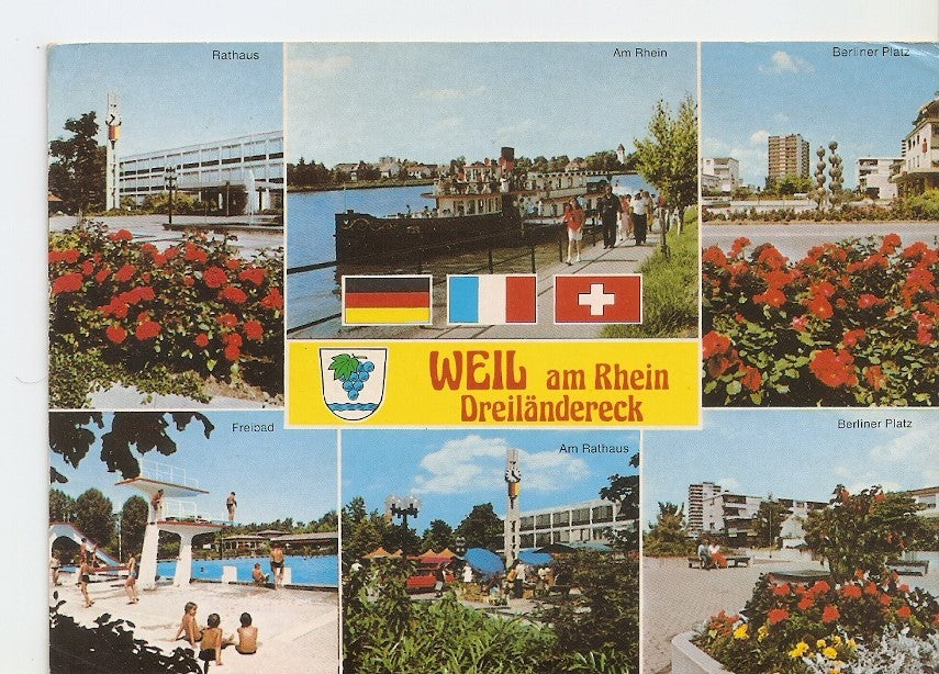 Postal 033613 : Weil am Rhein im Dreilandereck Deutchland-Frankereich-Schweiz