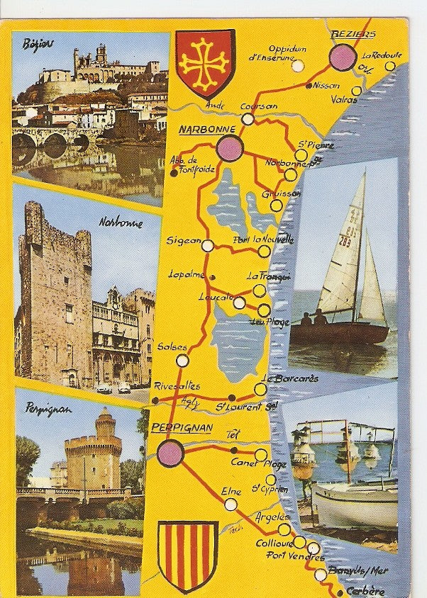 Postal 033654 : En Parcourant la Cote Mediterraneenne De Cerbere a la redoute-Plage. Francia