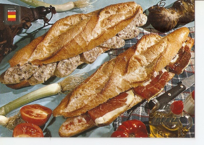 Postal 033657 : Bocadillos de Jamon y Butifarra
