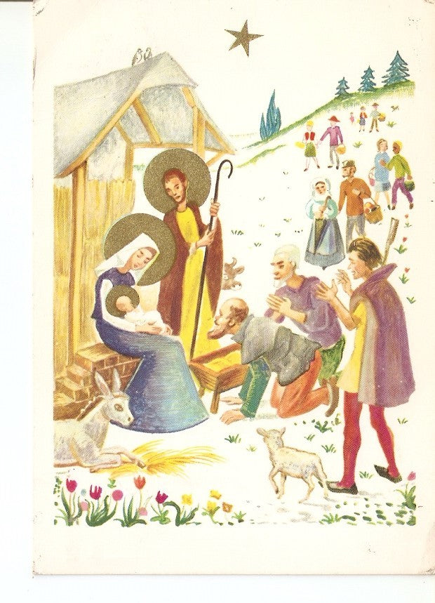 Postal 033702 : Dibujo pesebre