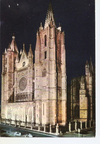 Postal 033739 : Leon. La Catedral iluminada