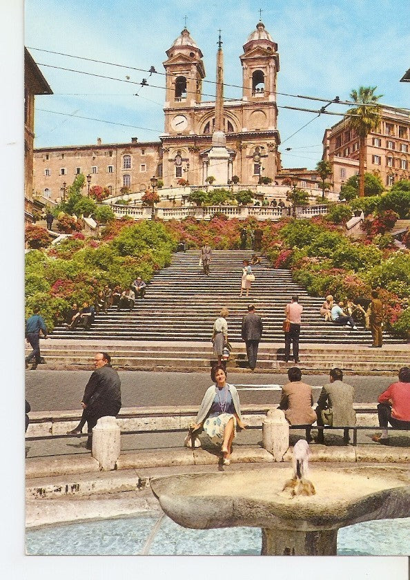 Postal 033859 : Roma. Piazza di Spagna - Church of Trinita dei Monti