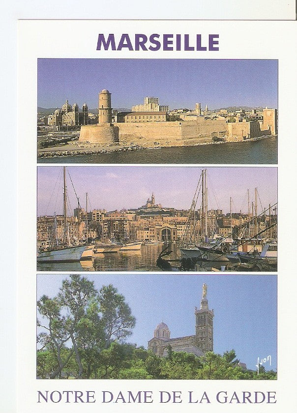 Postal 033893 : Marseille (Bouches du Rhone). Views of Marseille and Notre Dame de la Garde