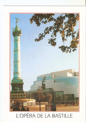 Postal 034092 : LOpera de la Bastille. Paris. Plaza de la Carcel Bastille la Opera y la Columna de Julio
