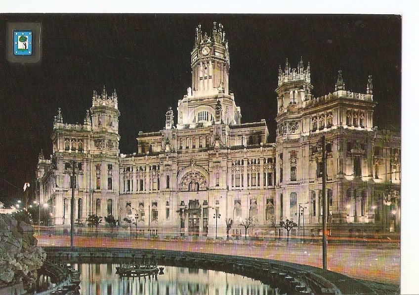 Postal 034212 : Madrid. Palacio de Comunicaciones. Vista nocturna