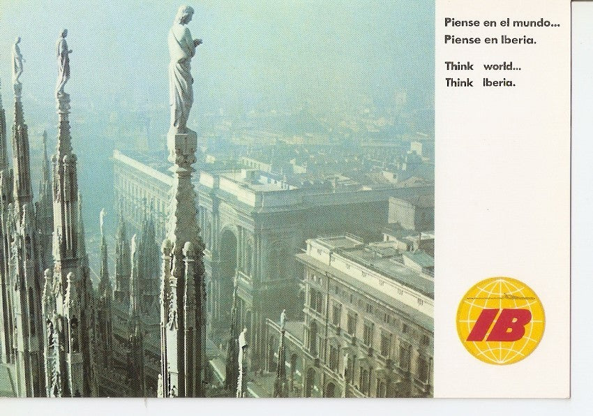 Postal 034282 : Milan. Iberia vuela diriamente a Norte y Sudamerica Europa y Africa