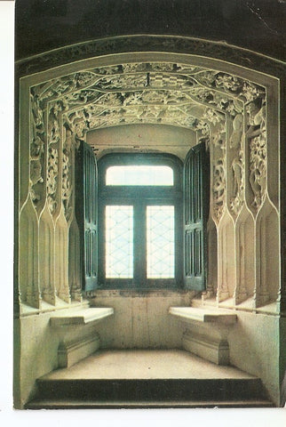 Postal 034293 : Relieve del magnifico ventanal del Oratorio-Capilla del Castillo de Belmonte