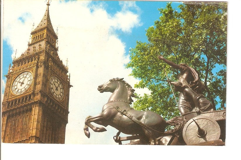 Postal 034445 : Big Ben and Boadicea Statue London