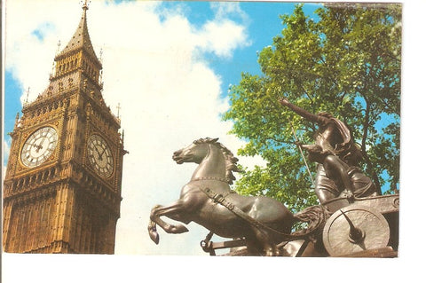Postal 034445 : Big Ben and Boadicea Statue London