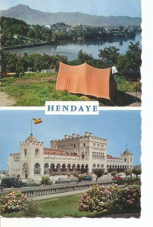 Postal 034494 : Hendaye (Frontiere Franco-Espagnole). Hendaye-Ville - Baie et Montagne des 3 couronnes (Espagne)