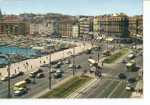 Postal 034506 : reflets de Provence. Marseille. Un coin du Vieux Port et le quai des Belges
