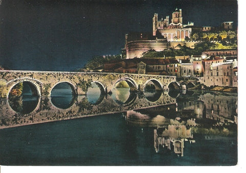 Postal 034507 : Francia. Beziers (Herault) - Panorama sur la Cathedrale St. Nazaire - Vue la Nuit