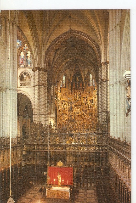 Postal 034551 : Toledo. Catedral. Nave central Coro y Retablo Mayor