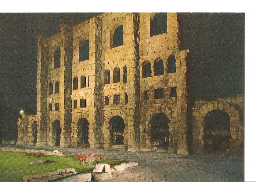 Postal 034773 : Aosta. Teatro Romano (notturno)