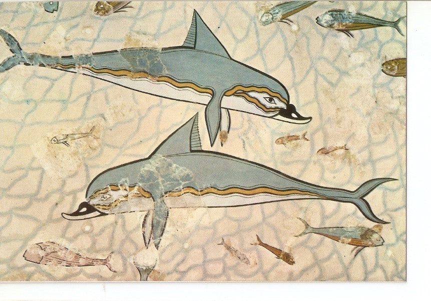 Postal 034786 : Los delfines Fresco de Cnosos (hacia el 1600 a.C.)