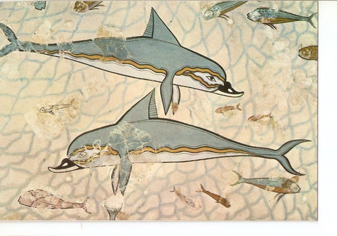 Postal 034786 : Los delfines Fresco de Cnosos (hacia el 1600 a.C.)