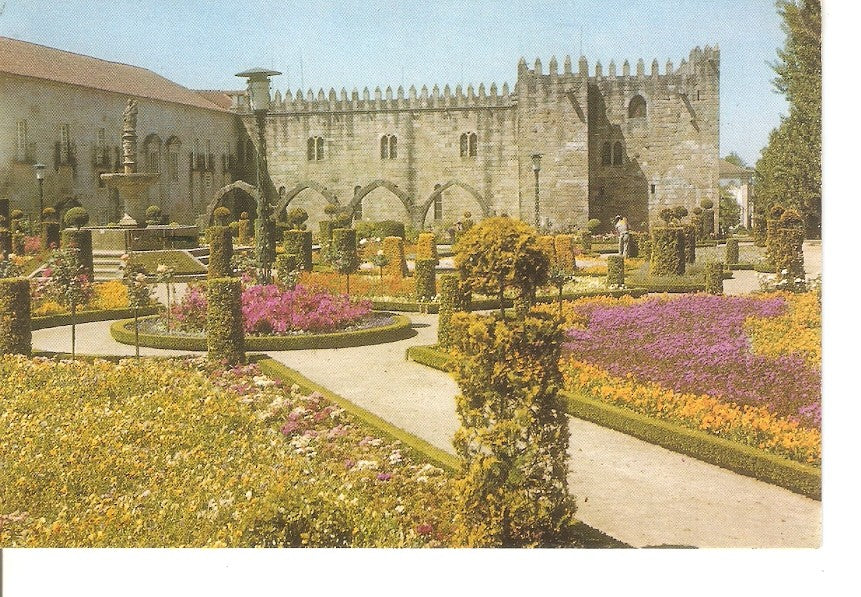 Postal 034824 : Braga (Portugal). Jardim de Santa Barbara e Biblioteca Publica