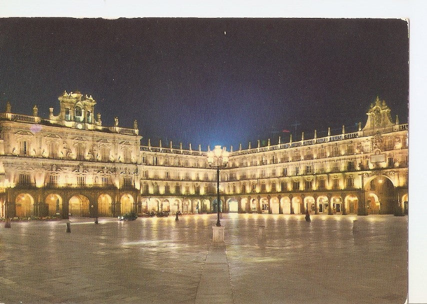 Postal 034852 : Salamanca. Plaza Mayor y Ayuntamiento iluminados