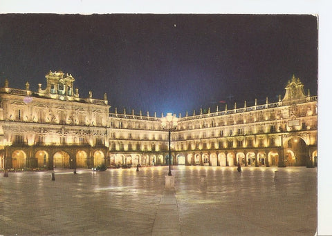 Postal 034852 : Salamanca. Plaza Mayor y Ayuntamiento iluminados
