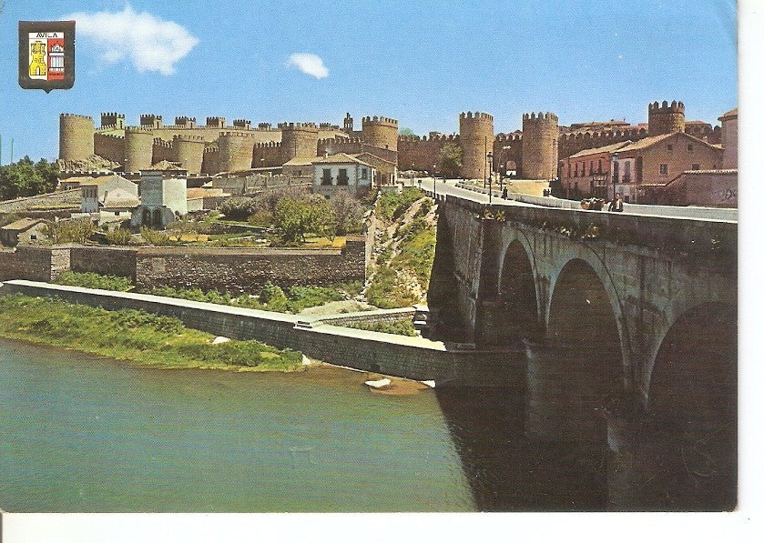 Postal 034854 : Avila. Rio Adaja y Murallas
