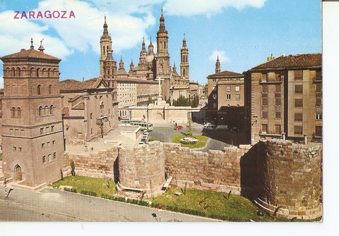 Postal 034898 : Zaragoza. Murallas romanas y Torreon de la Zuda